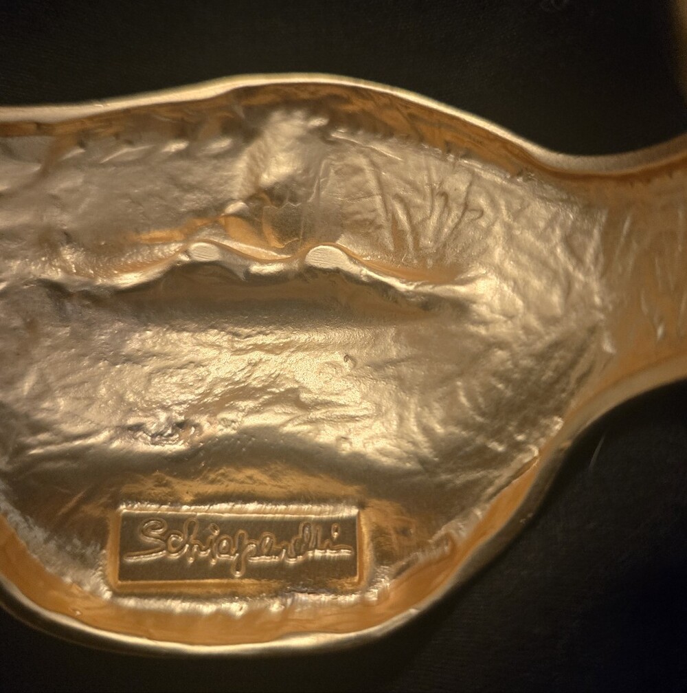 Schiaparelli Inspired Gold Sculpted Face Cuff Bracelet - Picture 5 of 5